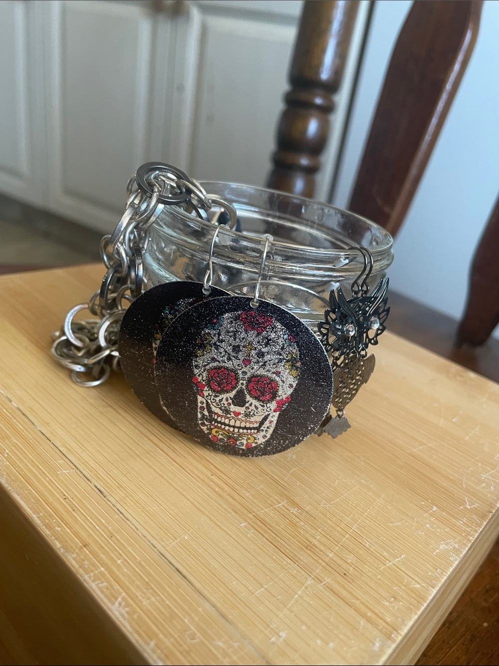 Mixed metal jewelry jar